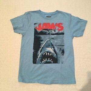 Jaws‎ Movie Graphic T Shirt Kids Size L Light Blue Universal Studios
